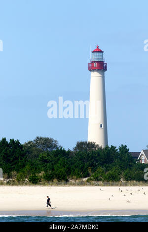 Cape May Lighthouse as viewed from the water, Cape May Point, New Jersey, USA Stock Photo