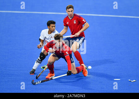 London, UK. 03th Nov, 2019.  during FIH Olympic Qualifiers match: Great Britain vs Malaysia (Men) at Lea Valley Hockey and Tennis Centre on Sunday, November 03, 2019 in LONDON ENGLAND. Credit: Taka G Wu/Alamy Live News Stock Photo