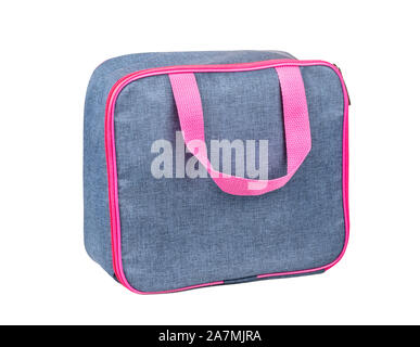 Womens square fabric bag isolated on white background Stock Photo