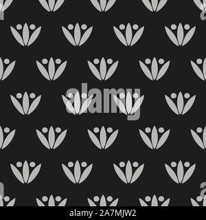 Traditional victorian seamless pattern vector background. Black,white. Fabric flower designs. Stock Vector
