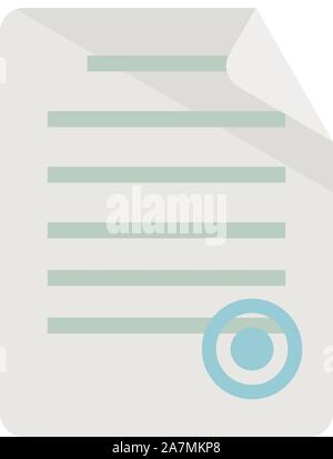 Stamped paper contract document vector graphics illustration Stock Vector