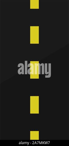 Highway road sign vector illustration. Black road and yellow track. Stock Vector