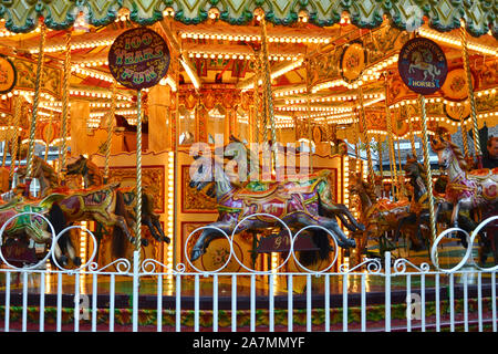 The Victorian Gallopers Roundabout Carousel or Merry go Round at ...