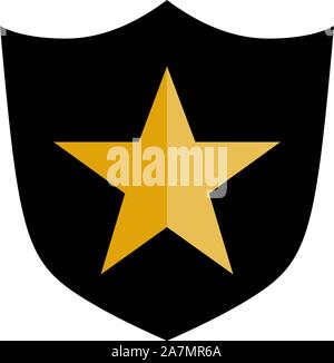 Shield golden star warrior or security icon vector illustration background. Perfect for sign,symbol,icon,logo etc. Stock Vector