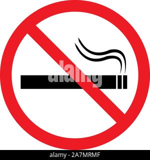 No smoking sign vector illustration.Do not smoke. Red circle. Stock Vector