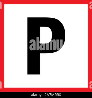 Parking sign traffic symbol vector illustration. Traffic rules and regulations. Stock Vector
