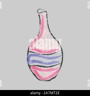 Vector Illustration of Bottle of wine. Grey Background, watercolor. Stock Vector