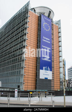 Lye Berlaymont building in Schuman district in Brussels, Belgium on a cloudy day Stock Photo