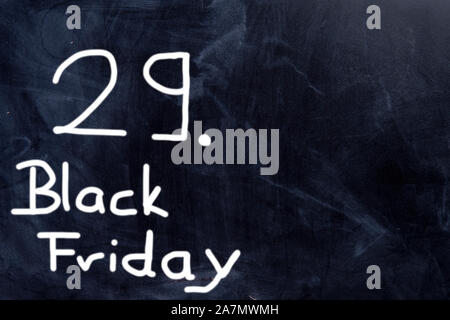 board with 29 black Friday and text space Stock Photo