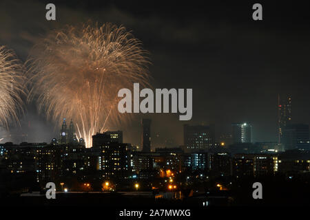 Fireworks Light Up Liverpool Waterfront For The River Of Light This Spectacle Is Organized Every Year On Or Around Bonfire Night In Liverpool England Stock Photo Alamy