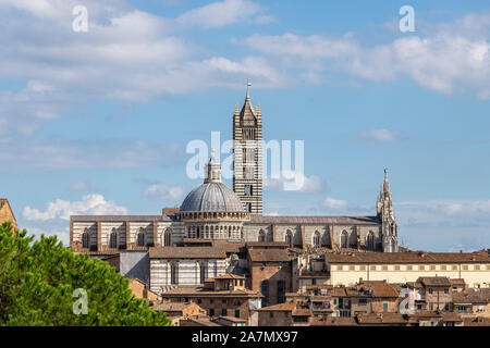 View of the Cathedral of Siena from the Medicea Fortress, Siena - Italy Stock Photo