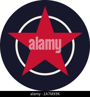 Start or star button vector background illustration. American festive color red,blue,white. Stock Vector