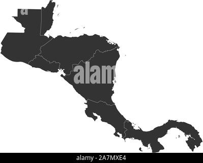 Geographical central american countries map with boundaries vector illustration Stock Vector
