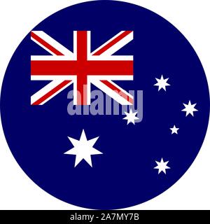 Australia round flag icon vector illustration. European union country. Stock Vector