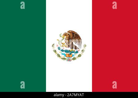 Mexico flag vector illustration. North american country. Stock Vector