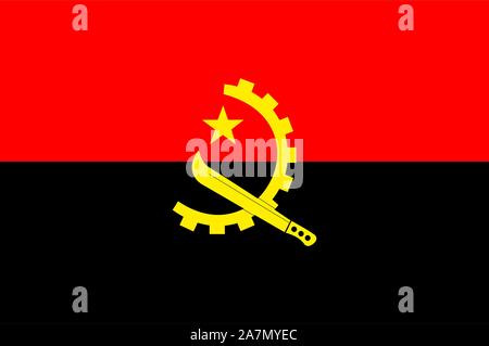 Angola flag vector illustration background. African country. Stock Vector