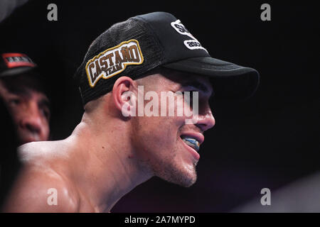 Oxon Hill, Maryland, USA. 3rd Nov, 2019. Brian Castano from Argentina in action during the Super Welterweight bout held at MGM National Harbor in Oxon Hill, Maryland. Credit: Amy Sanderson/ZUMA Wire/Alamy Live News Stock Photo