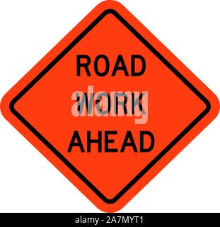Road work ahead traffic warning sign vector illustration Stock Vector