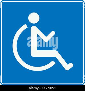 Blue disabled handicap symbol vector illustration Stock Vector