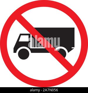 No truck traffic warning symbol vector illustration Stock Vector