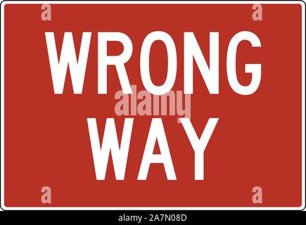 Wrong way sign conjunction with DO NOT ENTER vector illustration. Traffic symbol. Stock Vector