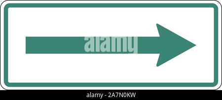 Single green arrow vector. Parking plates illustration. Stock Vector