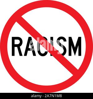 No to racism sign or stop discrimination vector illustration Stock Vector