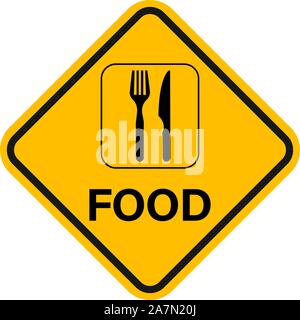 Food zone sign. Vector illustration of cafe and restaurants location ...