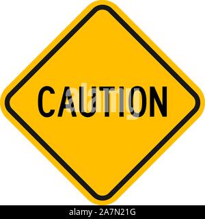 Caution sign vector illustration. Warning road sign traffic symbol. Stock Vector