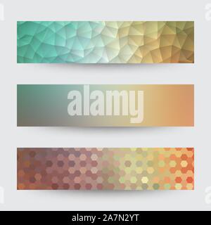 set of templates for presentations. color abstract vector illustration. geometric design. triangles. hexagons. gradient. Stock Vector