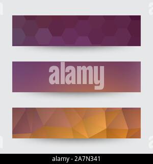 set of templates for presentations. abstract vector illustration. geometric design. triangles. hexagons. gradient. Stock Vector