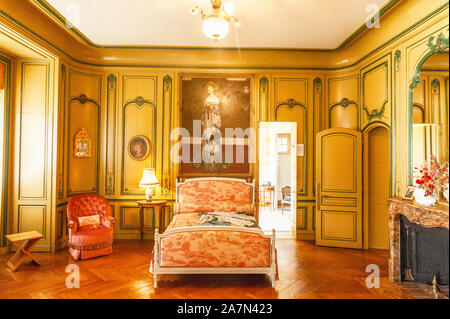 Rosemonde's chamber at Villa Arnaga at Cambo-les-Bains, home to the poet Edmond Rostand, author of Cyrano de Bergerac; Pays Basque, France Stock Photo