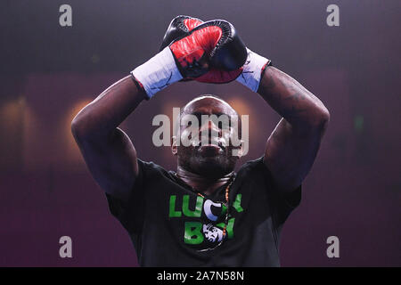 Oxon Hill, Maryland, USA. 3rd Nov, 2019. WALE OMOTOSO from Nigeria in action during the Super Welterweight bout held at MGM National Harbor in Oxon Hill, Maryland. Credit: Amy Sanderson/ZUMA Wire/Alamy Live News Stock Photo