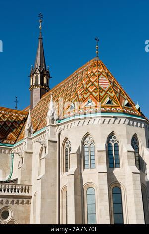 MArchitectural detail of Matyas Church. Castle District, Budapest Stock Photo