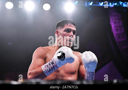 Oxon Hill, Maryland, USA. 3rd Nov, 2019. BRIAN CASTANO from Argentina in action during the Super Welterweight bout held at MGM National Harbor in Oxon Hill, Maryland. Credit: Amy Sanderson/ZUMA Wire/Alamy Live News Stock Photo