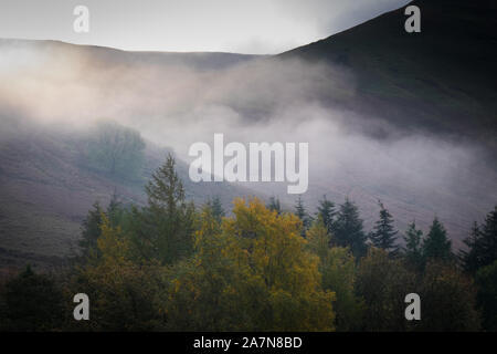 Misty Morning over the Fells English Lake District Stock Photo