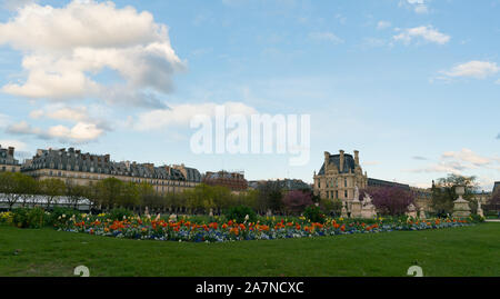 evening walk in the Tuileries Garden, Paris Stock Photo