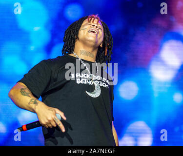 November 2, 2019, Las Vegas, Nevada, U.S: Rapper TRIPPIE REDD (MICHAEL LAMAR WHITE IV) during the Day N Vegas Music Festival at the Las Vegas Festival Grounds in Las Vegas, Nevada (Credit Image: © Daniel DeSlover/ZUMA Wire) Stock Photo