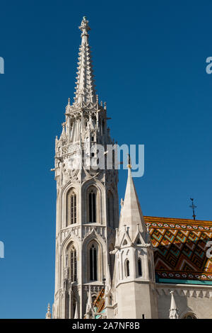 Architectural detail of Matthias (Matyas) Roman Catholic Church. Castle District, Budapest Stock Photo