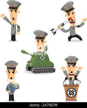 Dictator cartoon illustrations Stock Vector