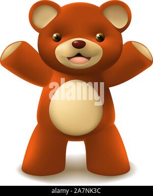 Little Stuffed Teddy Bear Toy, vector illustration cartoon. Stock Vector