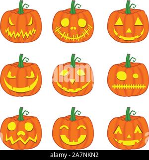 ilustration halloween pumpkin character Stock Vector