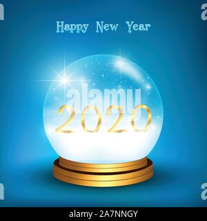 2020 Happy New Year background in winter style. Stock Vector