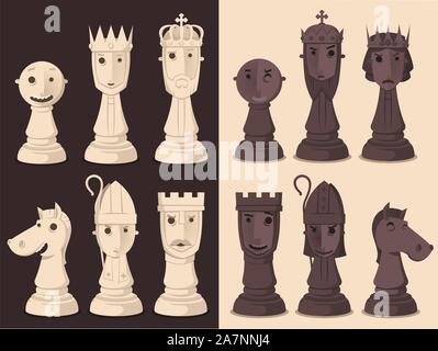 Chess Board Game Strategy, vector illustration cartoon. Stock Vector