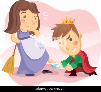 Cartoon cinderella princess with her shoe Stock Vector Image & Art