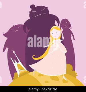 Cinderella trying on a shoe cartoon Royalty Free Vector