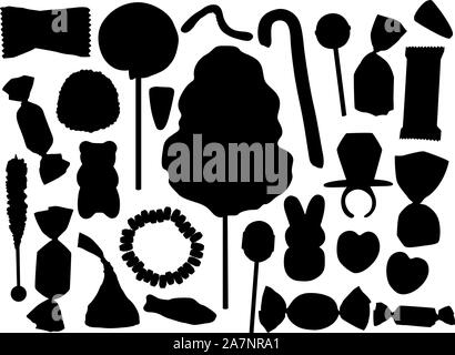 Sweets dessert black silhouette vector Stock Vector