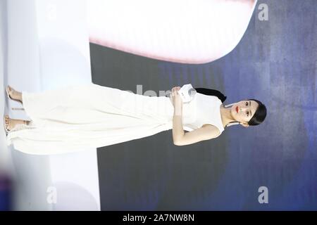 Chinese actress Zhao Liying, also known as Zanilia Zhao, attends a promotional event for Huawei Honor smartphones in Beijing, China, 22 August 2019. Stock Photo