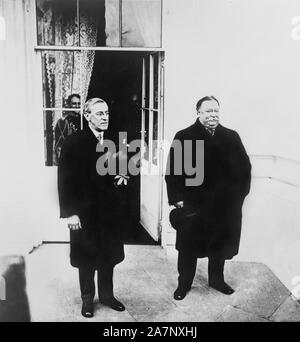 William Howard Taft, Woodrow Wilson, inauguration, presidents, U.S. history, government, historical, Stock Photo