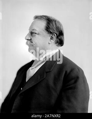 William Howard Taft (1857-1930), 27th President of the United States 1909-1913, 10th Chief Justice of the United States 1921-1930, Half-Length Profile Portrait as U.S. Secretary of War under U.S. President Theodore Roosevelt,  Photograph by Harris & Ewing, 1906 Stock Photo